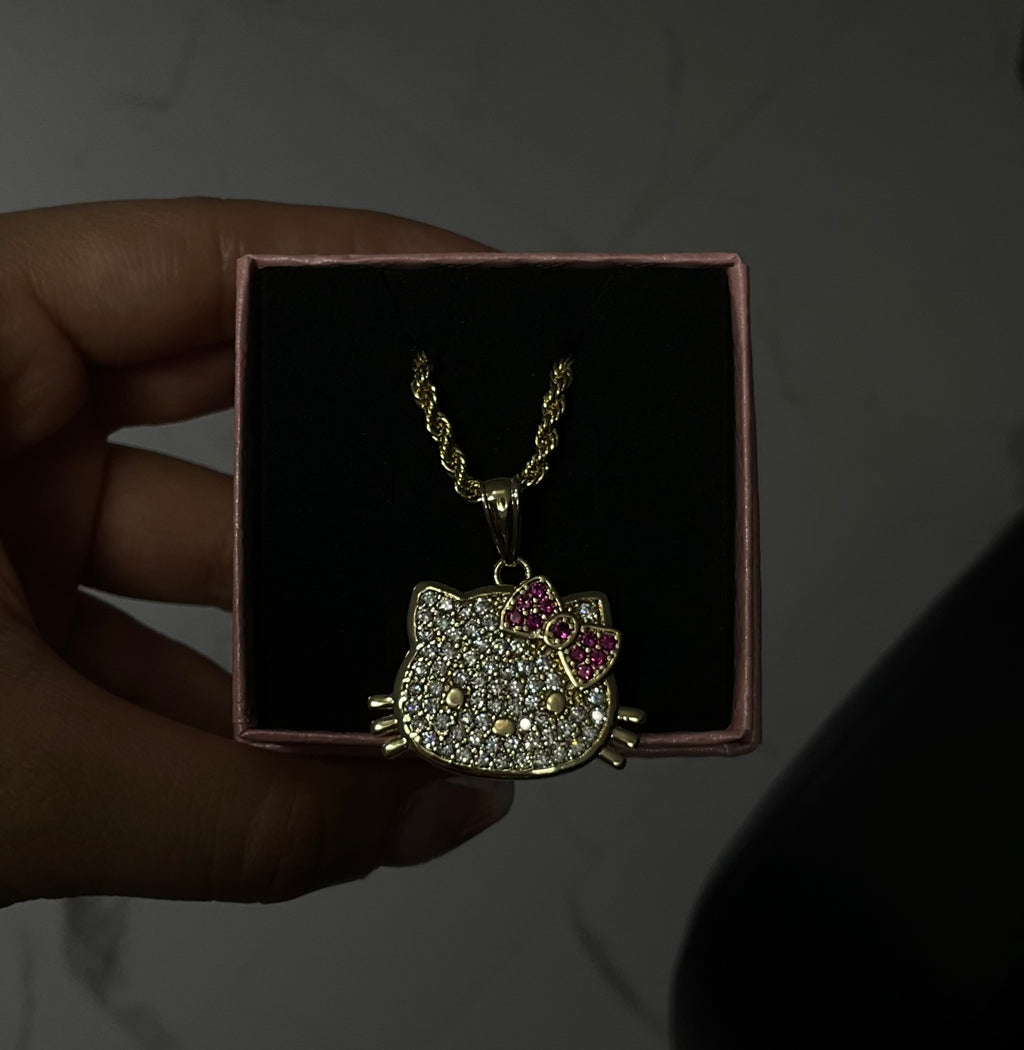 HK iced face necklace