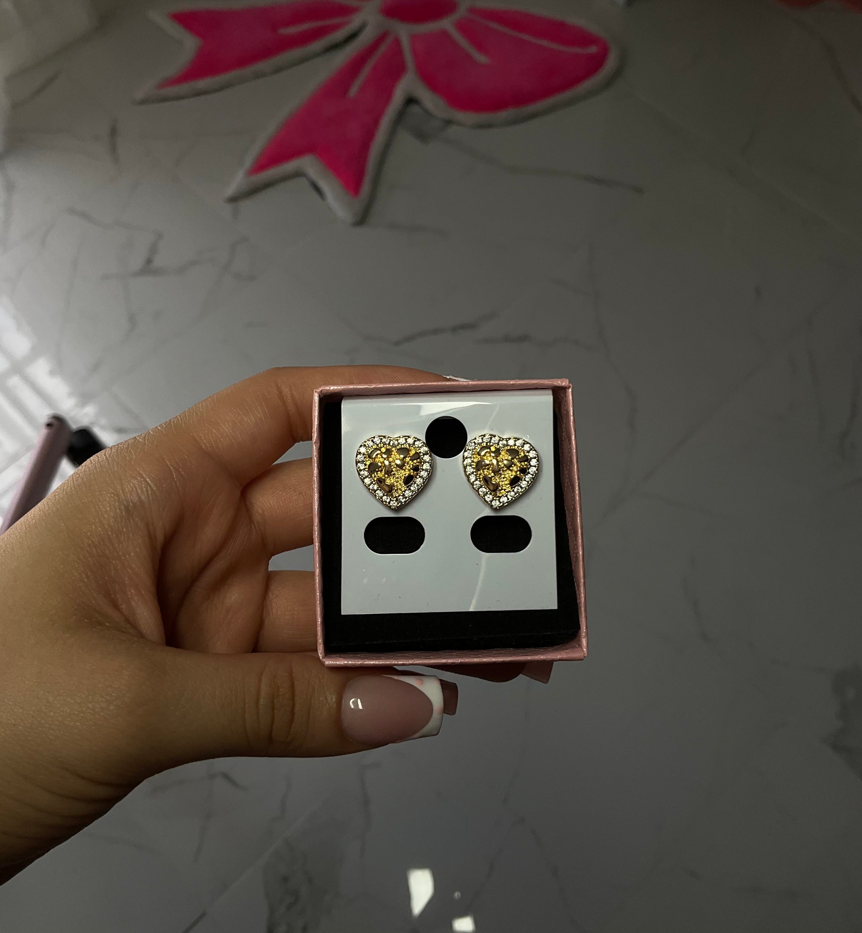 Golden nugget heart earrings