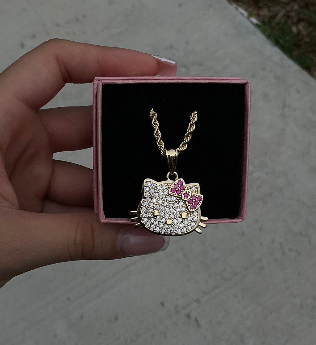 HK iced face necklace