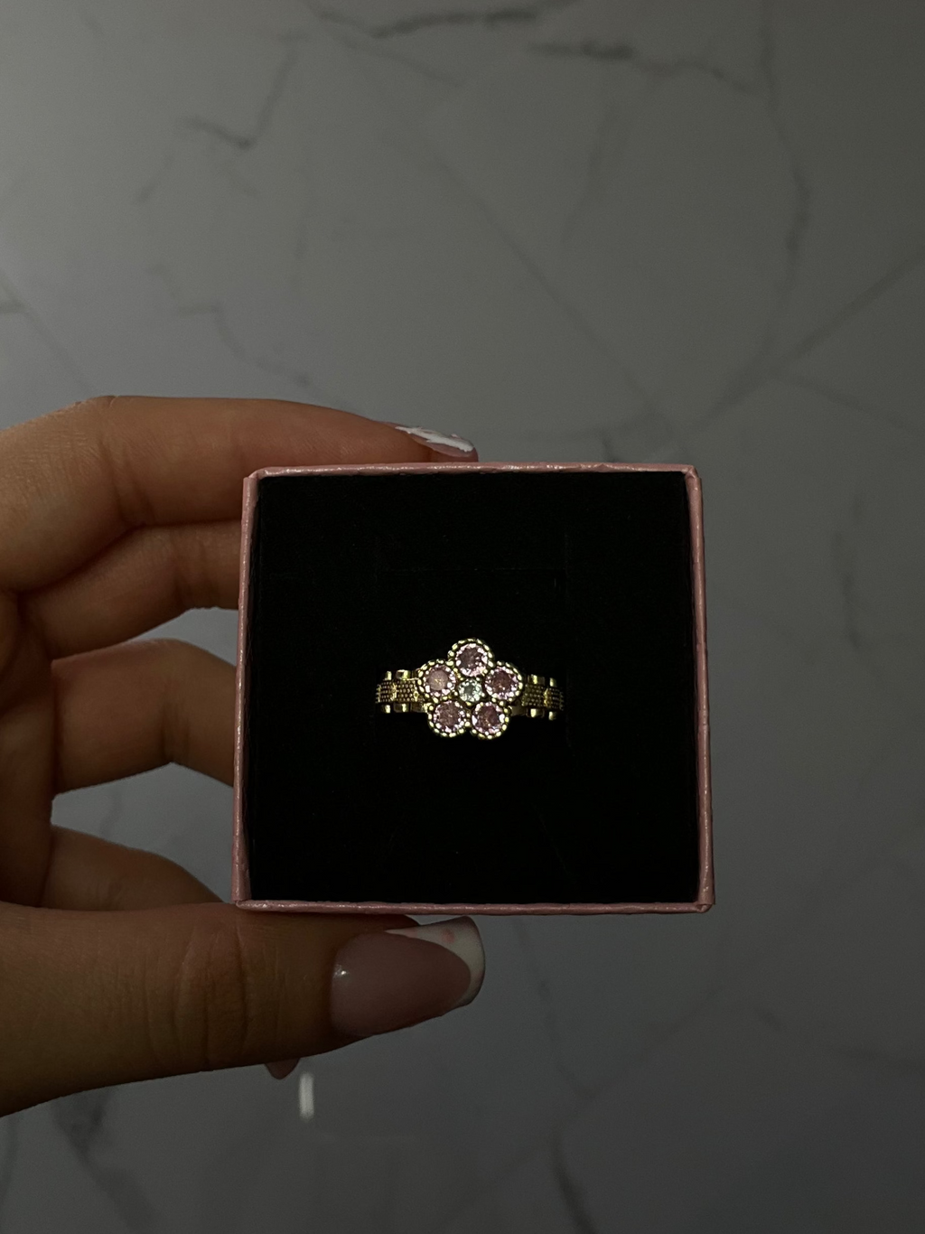 Blush bloom ring