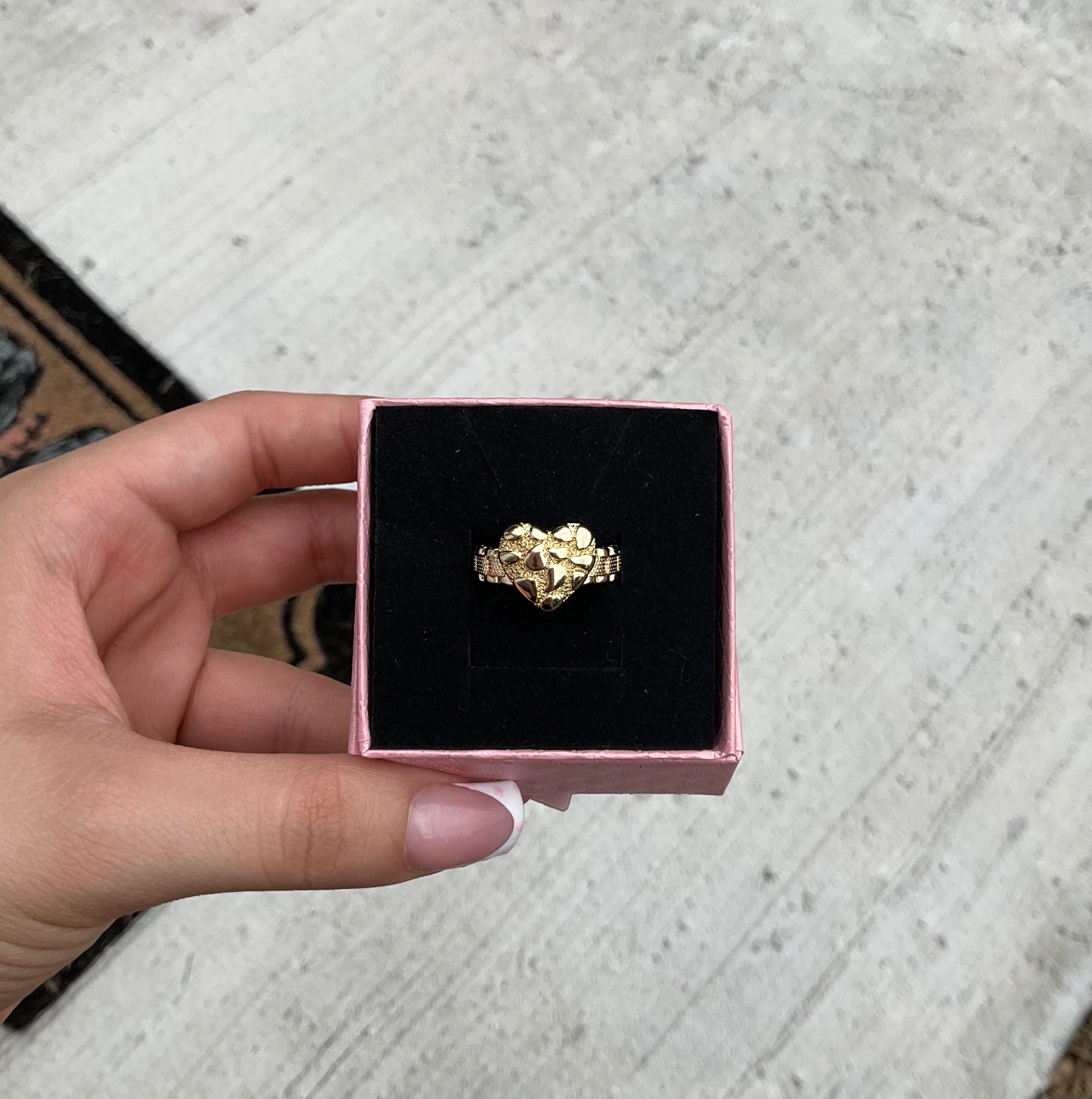 Nugget heart ring