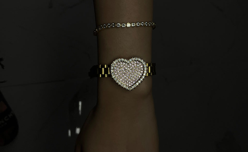 Pink heart bracelet