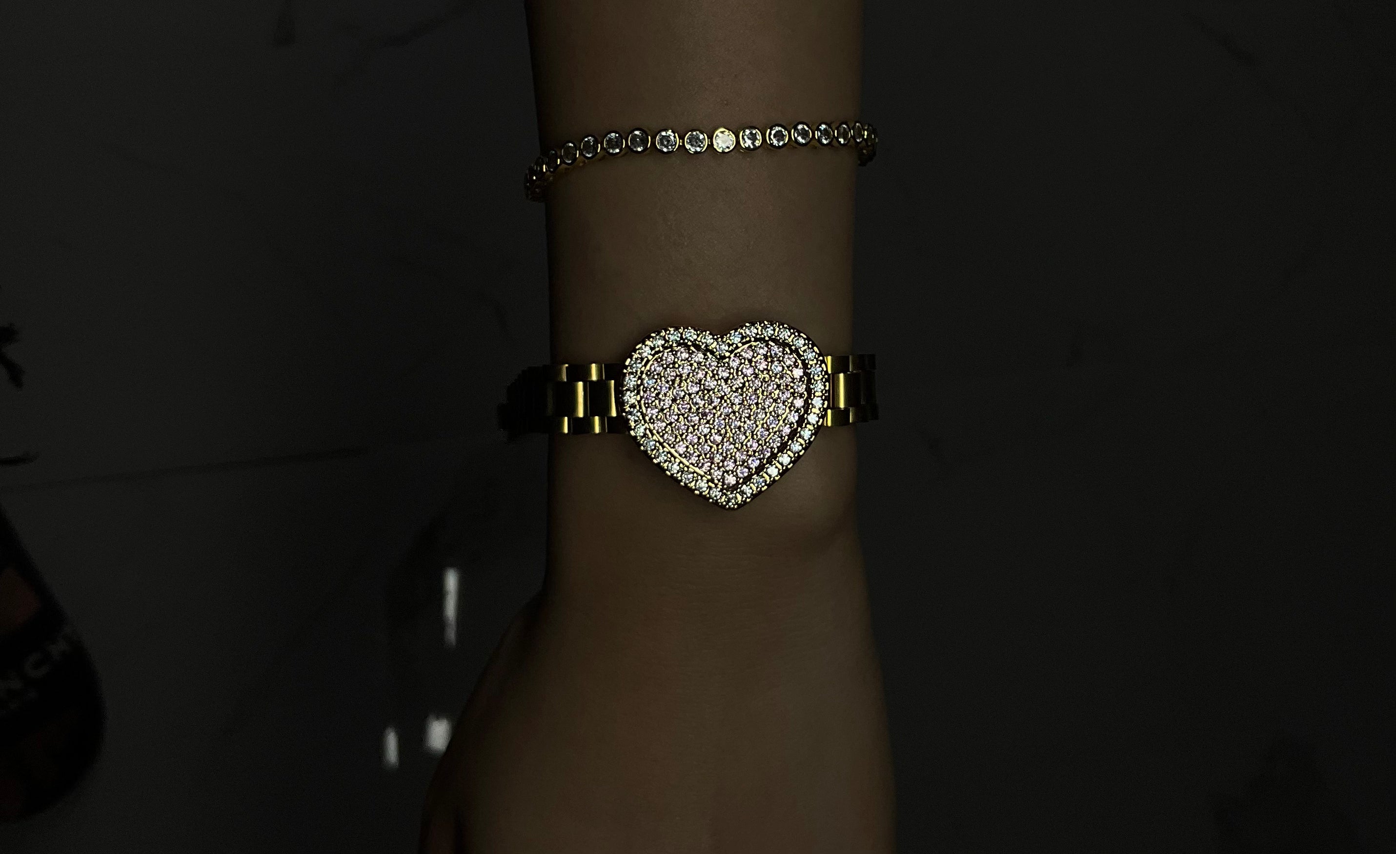 Pink heart bracelet